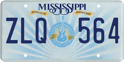 MS license plate ZLQ564