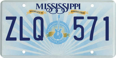 MS license plate ZLQ571