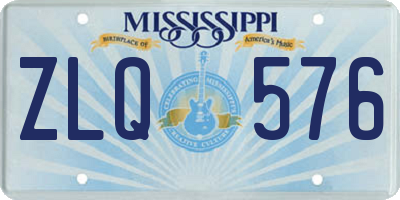 MS license plate ZLQ576