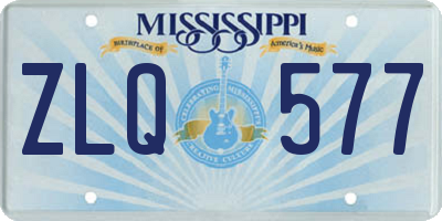 MS license plate ZLQ577