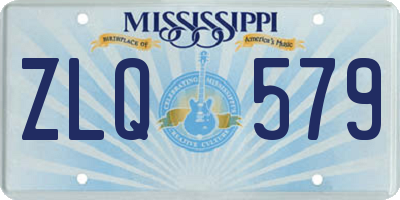 MS license plate ZLQ579