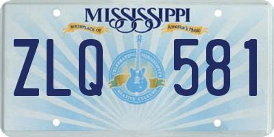 MS license plate ZLQ581