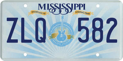 MS license plate ZLQ582