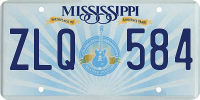 MS license plate ZLQ584