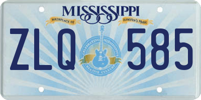 MS license plate ZLQ585