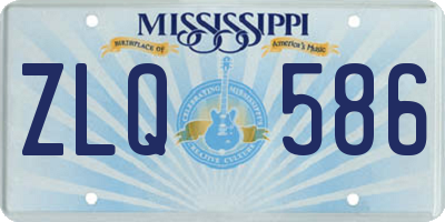 MS license plate ZLQ586