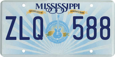 MS license plate ZLQ588