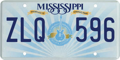 MS license plate ZLQ596