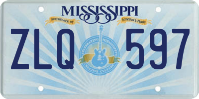 MS license plate ZLQ597
