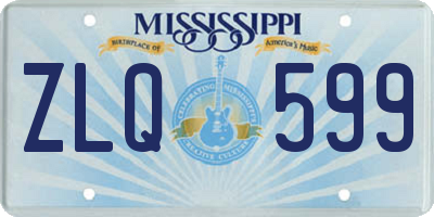 MS license plate ZLQ599