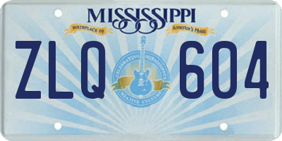 MS license plate ZLQ604