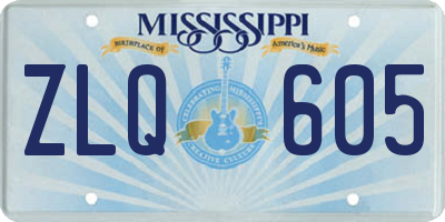 MS license plate ZLQ605