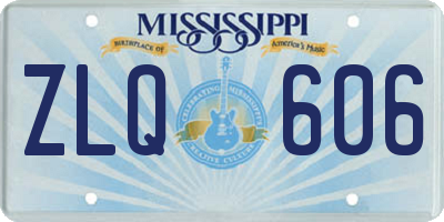 MS license plate ZLQ606