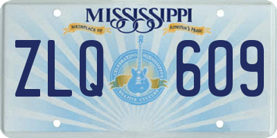 MS license plate ZLQ609