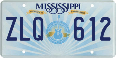 MS license plate ZLQ612