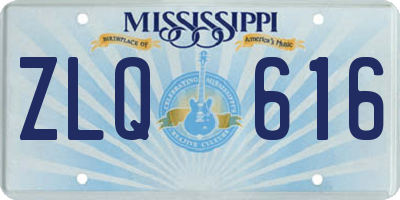MS license plate ZLQ616