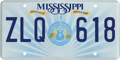 MS license plate ZLQ618