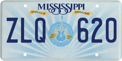 MS license plate ZLQ620
