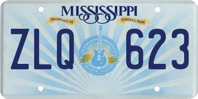 MS license plate ZLQ623