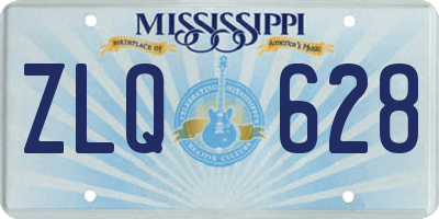 MS license plate ZLQ628