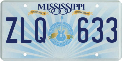 MS license plate ZLQ633