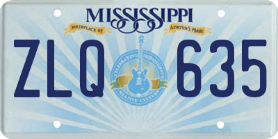 MS license plate ZLQ635