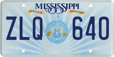 MS license plate ZLQ640