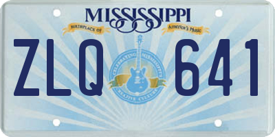 MS license plate ZLQ641