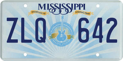 MS license plate ZLQ642