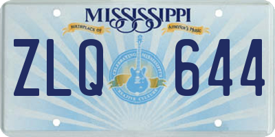 MS license plate ZLQ644