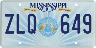 MS license plate ZLQ649