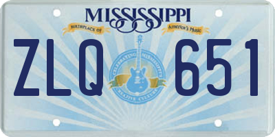MS license plate ZLQ651