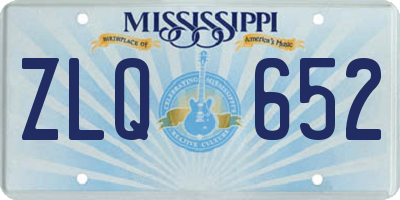 MS license plate ZLQ652