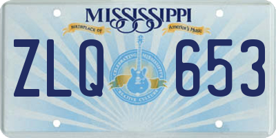 MS license plate ZLQ653