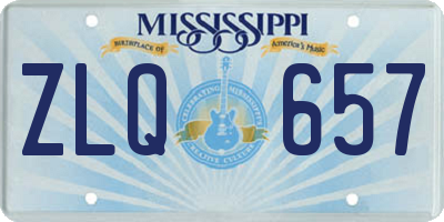 MS license plate ZLQ657