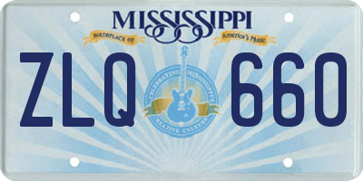 MS license plate ZLQ660