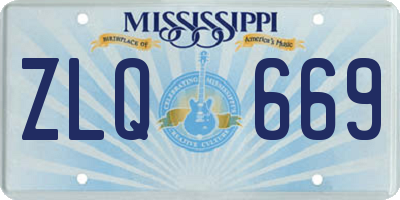 MS license plate ZLQ669