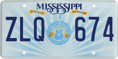 MS license plate ZLQ674