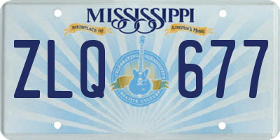 MS license plate ZLQ677