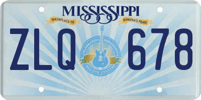 MS license plate ZLQ678
