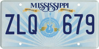 MS license plate ZLQ679
