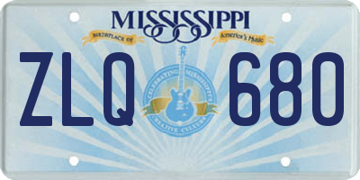 MS license plate ZLQ680