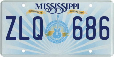 MS license plate ZLQ686