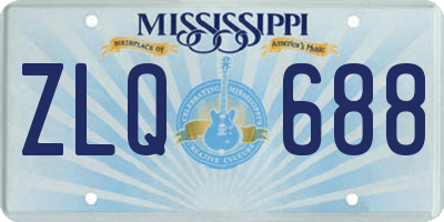 MS license plate ZLQ688