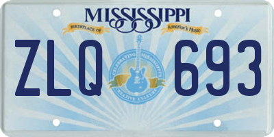 MS license plate ZLQ693