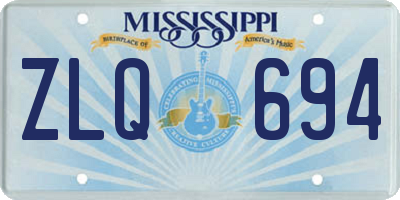 MS license plate ZLQ694