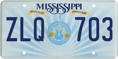 MS license plate ZLQ703