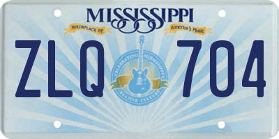 MS license plate ZLQ704