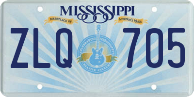 MS license plate ZLQ705