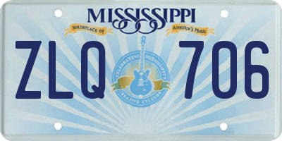 MS license plate ZLQ706